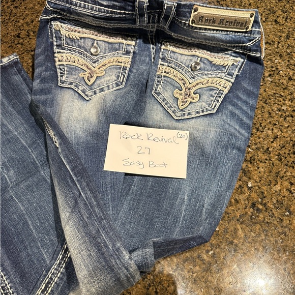 Rock Revival Distressed Blue Denim - Picture 2 of 2